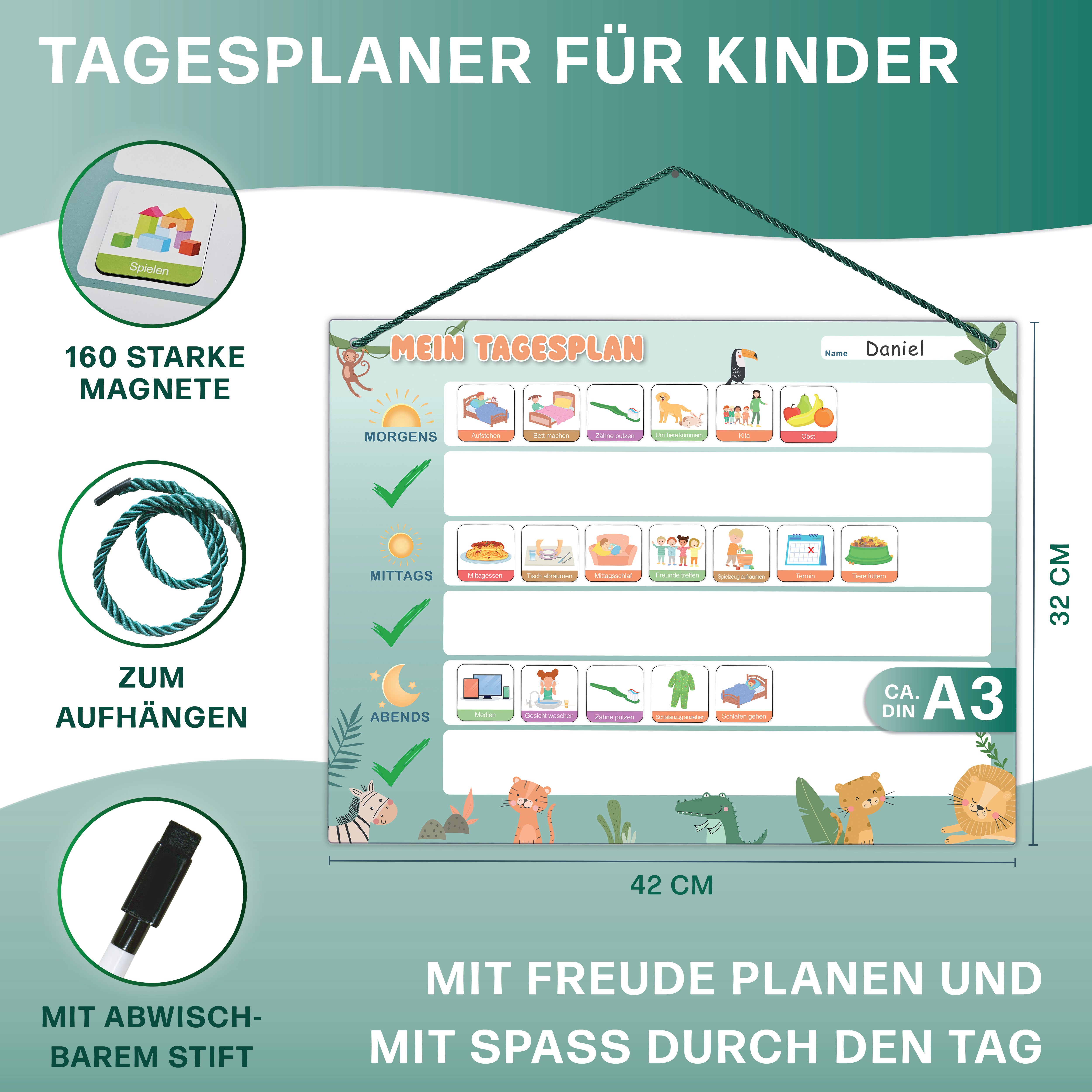 Magnetischer Tagesplan (grün)